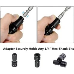 DONTODENT Lot De 2 Adaptateurs De Douille 1/2" Carré à 1/4" Hexagonal, Convertisseur De Mandrin à Libération Rapide Pour Clé à Cliquet à Impact Et Douille De Porte-embout De Tournevis -Clés et douilles Soldes 39332612 5