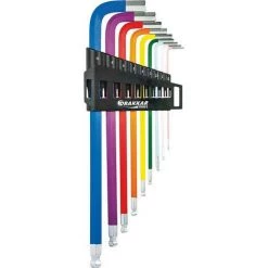 DRAKKAR TOOLS ETUI 9 CLES HEXAGONALES MALES EXTRA LONGUES COULEURS DE 1,5 à 10 Mm - S68422