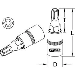 KSTOOLS® KS TOOLS 1/2" Douilles Tournevis Torx Percé CHROMEplus,TB27 -Clés et douilles Soldes 41891653 2