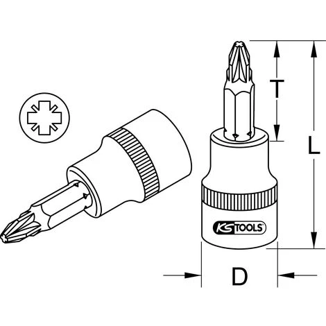 KSTOOLS® KS TOOLS 1/4" Douilles Tournevis POZIDRIV, PZ4 4 KSTOOLS® KS TOOLS 1/4" Douilles Tournevis POZIDRIV, PZ4 – Image 2