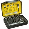 STANLEY Coffret D'embouts De Vissage 1/4'' 25mm + Clé à Cliquet - Jeu De 39 Pièces -Clés et douilles Soldes 42682681 1