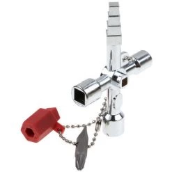 GUAZHUNIFR 4 Way Universal Utility Plombiers Clé, 4 Voies Utilitaire Plomberie Multi Croix Clé, Alliage Carré Triangle Croix Clé Outil Guazhuni -Clés et douilles Soldes 43599803 3
