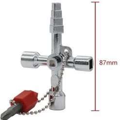 GUAZHUNIFR 4 Way Universal Utility Plombiers Clé, 4 Voies Utilitaire Plomberie Multi Croix Clé, Alliage Carré Triangle Croix Clé Outil Guazhuni -Clés et douilles Soldes 43599803 5