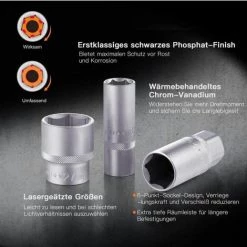 TACKLIFE Coffret De Douilles Réversible 1/2" Et 1/4" Poignée Pivotante, Barre D'rallonge, étui Pour Conducteur, Kit D'outils Mécaniques Pour Voitures SWS5A -Clés et douilles Soldes 44000291 4