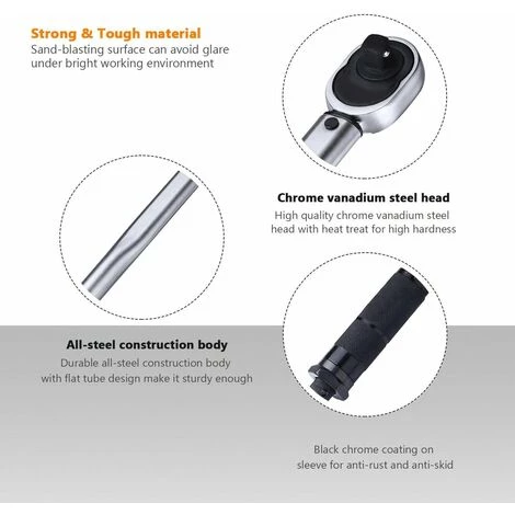 TACKLIFE Clé Dynamométrique Professionnelle 1/2" (42-210 NM), Barre D'extension De Calibration 24T, Réducteur De 3/8", Boîte De Certification Pour Réparateurs HTW2B 5 TACKLIFE Clé Dynamométrique Professionnelle 1/2" (42-210 NM), Barre D'extension De Calibration 24T, Réducteur De 3/8", Boîte De Certification Pour Réparateurs HTW2B – Image 3