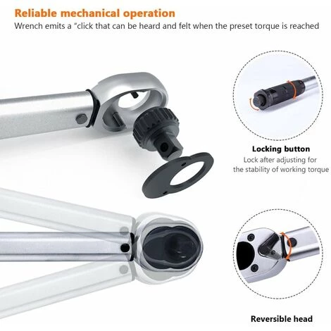 TACKLIFE Clé Dynamométrique Professionnelle 1/2" (42-210 NM), Barre D'extension De Calibration 24T, Réducteur De 3/8", Boîte De Certification Pour Réparateurs HTW2B 6 TACKLIFE Clé Dynamométrique Professionnelle 1/2" (42-210 NM), Barre D'extension De Calibration 24T, Réducteur De 3/8", Boîte De Certification Pour Réparateurs HTW2B – Image 4