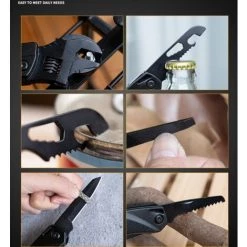 Pinces à Clés Multifonctions, Outils EDC Combinés D'extérieur, Pinces à Outils Multifonctions, Clés à Couteaux Pliants, Outils D'entretien (noir),HANBING -Clés et douilles Soldes 45481682 5