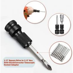 Convertisseur D'entraînement Carré 1/2 "à Convertisseur De Mandrin Hexagonal 1/4" Adaptateur De Douille Télescopique Triomphe Pour Clés à Cliquet Et Porte-embouts De Tournevis 9 Convertisseur D'entraînement Carré 1/2 "à Convertisseur De Mandrin Hexagonal 1/4" Adaptateur De Douille Télescopique Triomphe Pour Clés à Cliquet Et Porte-embouts De Tournevis -Clés et douilles Soldes 45498758 3