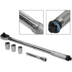 ECD GERMANY Clé Dynamométrique à Cliquet 1/2" 3 Embouts 17/19/2 Mm Outil De Couple + Coffret -Clés et douilles Soldes 49311013 3