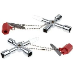 ALMI Clé Universelle Armoire Electrique Clé Triangle Clé Carré Pour Train Armoire électrique Ascenseur Outil à Main Multifonctionnel -Clés et douilles Soldes 50910364 5