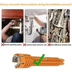 Clé Robinet En Alliage D'Aluminium Cle Serrage Robinet Cle A Lavabo Clé Mitigeur Multifonctionnel Anti-dérapant Facile à Utiliser Pour Maison Cuisine Salle De Bain Mitigeur Evier - Orange,Starlight 11 Clé Robinet En Alliage D'Aluminium Cle Serrage Robinet Cle A Lavabo Clé Mitigeur Multifonctionnel Anti-dérapant Facile à Utiliser Pour Maison Cuisine Salle De Bain Mitigeur Evier - Orange,Starlight -Clés et douilles Soldes 50941769 5