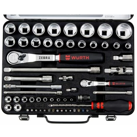 WURTH Set De La Clé 1/4 + 1/2 Pouce 59tlg - Zebra 3 WURTH Set De La Clé 1/4 + 1/2 Pouce 59tlg - Zebra