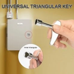 Clé Triangulaire Service Utilitaire Clé De Gaz Ascenseur électrique Porte-clés Serrure 62*57mm Fontainebleau Argent -Clés et douilles Soldes 51177337 5
