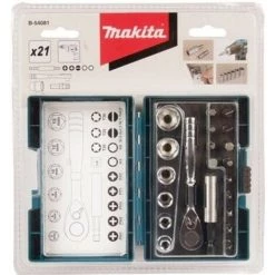 Coffret Embouts + Porte-embout Magnétique + Clé à Cliquet (21pcs) MAKITA B-54081 -Clés et douilles Soldes 52056079 3