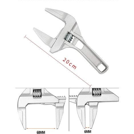 ALMI Clé à Molette, 6-68mm Grande Ouverture Courte Tige Ouvertures De Ultra Fine Et Légère Clé à Outils, Shank Plombier Outil à Main Pour Salle De Bains, Industrie, Appareils De Fixation, Meubles 5 ALMI Clé à Molette, 6-68mm Grande Ouverture Courte Tige Ouvertures De Ultra Fine Et Légère Clé à Outils, Shank Plombier Outil à Main Pour Salle De Bains, Industrie, Appareils De Fixation, Meubles – Image 3