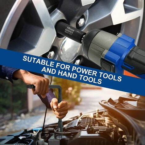 Douilles à Choc 1/2", SORAKO 16 Pièces Coffret Douille Longue à Chocs 6 Pans De 10-24 mm Métriques, 2 Pièces Tige D'extension 7 Douilles à Choc 1/2", SORAKO 16 Pièces Coffret Douille Longue à Chocs 6 Pans De 10-24 mm Métriques, 2 Pièces Tige D'extension – Image 5