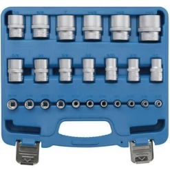 BGS TECHNIC COFFRET DE 24 DOUILLES US/GB COTES AU POUCES DE 1/4 ET 1/2 - 6 PANS