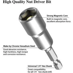 Porte Embout Magnetique,Triomphe 10 Mm 1/4" Hexagonal Douille Visseuse Avec Rainure à Changement Rapide Pour Perceuse Main électrique/Perceuse Lithium/Tournevis Pneumatique/Embout Visseuse A Choc - 5 Pcs -Clés et douilles Soldes 54062852 3