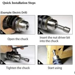 Porte Embout Magnetique,Triomphe 10 Mm 1/4" Hexagonal Douille Visseuse Avec Rainure à Changement Rapide Pour Perceuse Main électrique/Perceuse Lithium/Tournevis Pneumatique/Embout Visseuse A Choc - 5 Pcs -Clés et douilles Soldes 54062852 5