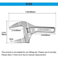 KARTOKNER Clé à Molette 6-68 Mm Clé à Molette Courte Tige Ouvertures De Grande Ultra Fine Et Légère Et Plombier Clé à Outils -Clés et douilles Soldes 54072516 3