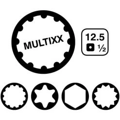 KRAFTPLUS K.121-5219 MULTIXX Jeu De Douilles MULTI DENTS Femelle 1/2" 8-32 Mm 12 Pans - 19 Pcs -Clés et douilles Soldes 54087910 2