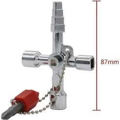 VERSAILLESFR Clé Universelle Armoire Electrique Clé Triangle Clé Carré Pour Train Armoire électrique Ascenseur Outil à Main Multifonctionnel,Versailles -Clés et douilles Soldes 54462358 4