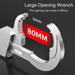 SUPERSELLER Clé Multifonctionnelle Pour évier De Salle De Bain, Robinets De Toilettes, Clé De Réparation De 80 Mm à Grande Ouverture, Clé à Conduites D'eau Réglable Avec Boîte De Rangement 3 Mandrins - Multicolore -Clés et douilles Soldes 54638709 5