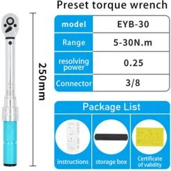 SUPERSELLER Clé Dynamométrique Clé Dynamométrique à Cliquet Avec étui De Rangement Tête à Cliquet Bidirectionnelle à Couple Réglable Clés Dynamométriques à Réglage Micro Pour Bougie D'allumage Réparation Automatique Assemblage Mécanique, EYB-30 - EYB-30 -Clés et douilles Soldes 54871494 2
