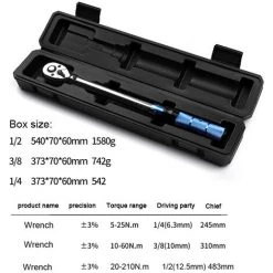 LIFCAUSAL Clé Dynamométrique De Haute Précision, Clé Dynamométrique Réglable En Acier Au Chrome Vanadium Pour Réparations Automobiles à Domicile Avec Boîte De Rangement, Entraînement 3/8" 10 ~ 60 Nm Préréglé -Clés et douilles Soldes 54996722 4