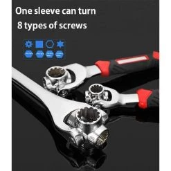 ENLENK Socket Wrench,Clé à Douille 52 En 1 Clé Multifonction Avec Tête Rotative à 360 Degrés Clé Universelle Multifonctionnelle Clé Universelle Rotative Multi-têtes Clé Multifonction -Clés et douilles Soldes 55285179 2