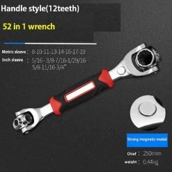 ENLENK Socket Wrench,Clé à Douille 52 En 1 Clé Multifonction Avec Tête Rotative à 360 Degrés Clé Universelle Multifonctionnelle Clé Universelle Rotative Multi-têtes Clé Multifonction -Clés et douilles Soldes 55285179 4