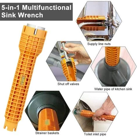 TINOR Clé Robinet En Nylon Renforcé Et Alliage D'Aluminium Cle A Tube Mitigeur Multifonctionnel Clé De Lavabo Anti-dérapant Facile à Utiliser Pour Maison Cuisine Salle De Bain Lavabo - Orange 4 TINOR Clé Robinet En Nylon Renforcé Et Alliage D'Aluminium Cle A Tube Mitigeur Multifonctionnel Clé De Lavabo Anti-dérapant Facile à Utiliser Pour Maison Cuisine Salle De Bain Lavabo - Orange – Image 2