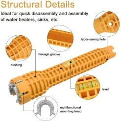 TINOR Clé Robinet En Nylon Renforcé Et Alliage D'Aluminium Cle A Tube Mitigeur Multifonctionnel Clé De Lavabo Anti-dérapant Facile à Utiliser Pour Maison Cuisine Salle De Bain Lavabo - Orange 9 TINOR Clé Robinet En Nylon Renforcé Et Alliage D'Aluminium Cle A Tube Mitigeur Multifonctionnel Clé De Lavabo Anti-dérapant Facile à Utiliser Pour Maison Cuisine Salle De Bain Lavabo - Orange -Clés et douilles Soldes 56411274 3