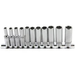 BGS TECHNIC 11 DOUILLES CARRE 1/4 AUX POUCES 6 PANS EXTRA LONGUES BGS De 3/16 à 1/2