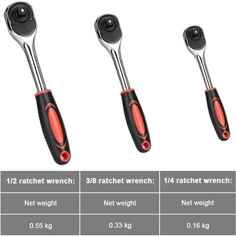 FLYME Jeu De Clés à Douilles, 3PC 1/4", 3/8", 1/2" Outil De Clé à Cliquet Professionnel Avec Prise En Main Coussinée, Douille De Verrouillage à Levier Rapide, Réparation Universelle De Meubles Et De Voitures (rouge) 4 FLYME Jeu De Clés à Douilles, 3PC 1/4", 3/8", 1/2" Outil De Clé à Cliquet Professionnel Avec Prise En Main Coussinée, Douille De Verrouillage à Levier Rapide, Réparation Universelle De Meubles Et De Voitures (rouge) – Image 2