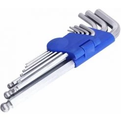 CYCLINGCOLORS Clé à 6 Pans Allen Acier Chrome Vanadium 9 Tailles Mâle 1,5 à 10mm Hexagonale Tête Sphérique