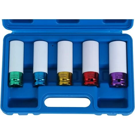 ABCRITAL 5 Pièces Embouts Clé Pour Les Jantes Drive Métrique Extra À Paroi Mince De Roue Taille 5, 15, 17, 19, 21, 22 Mm 6 ABCRITAL 5 Pièces Embouts Clé Pour Les Jantes Drive Métrique Extra À Paroi Mince De Roue Taille 5, 15, 17, 19, 21, 22 Mm – Image 4