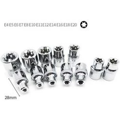 ABCRITAL 34 Pièces Coffret De Douille Torx, Douille Pour Vis Torx Mâles Et Femelles /Clé Douille Intérieur Extérieur 3/8" E4-E20 T10-T55, 5/16"T10-T60 9 ABCRITAL 34 Pièces Coffret De Douille Torx, Douille Pour Vis Torx Mâles Et Femelles /Clé Douille Intérieur Extérieur 3/8" E4-E20 T10-T55, 5/16"T10-T60 -Clés et douilles Soldes 58034907 3