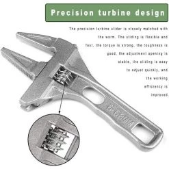 BEARSU Clé à Molette Grande Ouverture, Clé à Molette Courte, Clé à Molette Réglable, Clé à Molette Mini, Multifonctions, 6-68 MM, Silver, Pour La Plomberie Dans La Cuisine/Salle De Bain 9 BEARSU Clé à Molette Grande Ouverture, Clé à Molette Courte, Clé à Molette Réglable, Clé à Molette Mini, Multifonctions, 6-68 MM, Silver, Pour La Plomberie Dans La Cuisine/Salle De Bain -Clés et douilles Soldes 58188067 3