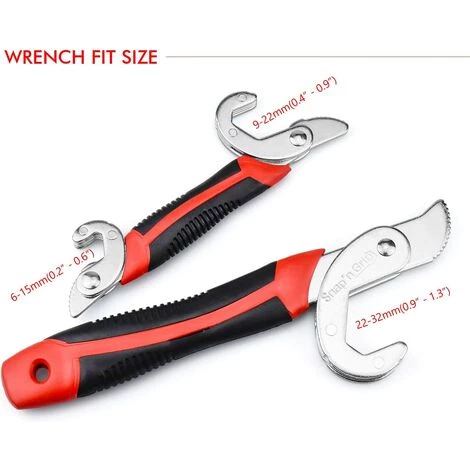 GDRHVFD Lot De 2 Clés Réglables, Clé À Molette, Snap Grip Clé Universelle, Serre-Ecrou Multifonctionnelles, Kit De Clés Réglable Outils Professionnels 22-32Mm, 15-32Mm, 9-14Mm 5 GDRHVFD Lot De 2 Clés Réglables, Clé À Molette, Snap Grip Clé Universelle, Serre-Ecrou Multifonctionnelles, Kit De Clés Réglable Outils Professionnels 22-32Mm, 15-32Mm, 9-14Mm – Image 3