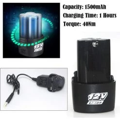 DAY PLUS Clé à Cliquet électrique Clés à Cliquet à Batterie 12V 3/8 Pouces Avec Batterie 2 X 1500mAh, Jeu De Clés à Cliquet Clé Dynamométrique Avec Lumière LED, 7 Douilles, Avant Et Arrière -Clés et douilles Soldes 58238741 5