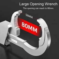 TANCYCO Clé Multifonctionnelle Pour évier De Salle De Bain, Robinets De Toilettes, Clé De Réparation De 80 Mm à Grande Ouverture, Clé à Conduites D'eau Réglable Avec Boîte De Rangement 3 Mandrins -Clés et douilles Soldes 59867853 5
