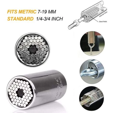 DENUOTOP Clés à Cliquet Clé à Douille Clé Universelle Écrou Universel Clé à Douille Universelle Outils à Main Multifonctions Réparation Adaptateur Outils De Réparation Outils Pour Pinces 7-19mm Avec Adaptateur 6 DENUOTOP Clés à Cliquet Clé à Douille Clé Universelle Écrou Universel Clé à Douille Universelle Outils à Main Multifonctions Réparation Adaptateur Outils De Réparation Outils Pour Pinces 7-19mm Avec Adaptateur – Image 4