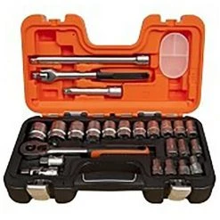 Clés à Douille Boîte Plastique 1/2' 10-32Mm Chrome Vanadium Bahco 24 Pcs S240