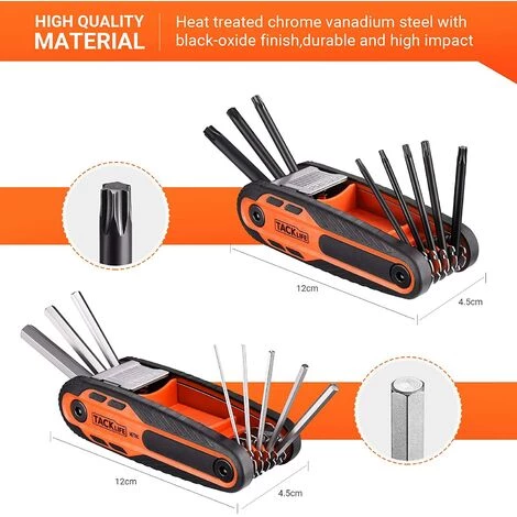 TODOT Clés Allen, Jeu De Clés Hexagonales 16 Pièces, 8 Métriques, 8 Torx, Pour Réparer Les Voitures, Meubles, équipements - HAK5B 5 TODOT Clés Allen, Jeu De Clés Hexagonales 16 Pièces, 8 Métriques, 8 Torx, Pour Réparer Les Voitures, Meubles, équipements - HAK5B – Image 3