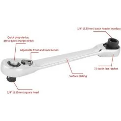 LYCXAMES Jeu De Clés à Cliquet - Mini Tournevis à Douille à Cliquet 1/4"Clé Dynamométrique Hexagonale (Size : 130 Mm) -Clés et douilles Soldes 61326814 5