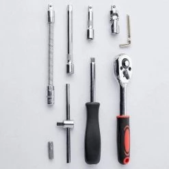 LYCXAMES 46 Pièces Jeu De Douille Chrome Vanadium 1/4" Adaptateur Jeu Coffret Douille Pour Voiture Bricolage 9 LYCXAMES 46 Pièces Jeu De Douille Chrome Vanadium 1/4" Adaptateur Jeu Coffret Douille Pour Voiture Bricolage -Clés et douilles Soldes 61326950 3