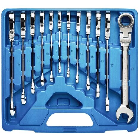 KRAFTPLUS K.130-9512 Coffret De Clés Mixtes à Cliquet (72 Crans) Avec Articulation - Clé Platte à Fourche - Clé à Oeil Polygonale - Système Métrique - 12 Pcs - 8-19 Mm 3 KRAFTPLUS K.130-9512 Coffret De Clés Mixtes à Cliquet (72 Crans) Avec Articulation - Clé Platte à Fourche - Clé à Oeil Polygonale - Système Métrique - 12 Pcs - 8-19 Mm