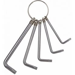 VENTURA Jeu 5 Clé Torx T10 T15 T20 T25 T30 Sécurité Avec Anneau Porte Clés Acier Zingué