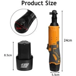 Kit De Tournevis électrique 12V/42V 65/100n.m Cliquet à Angle Droit Sans Fil Avec 1/2 Piles 3/8 "-Ksize THSINDE -Clés et douilles Soldes 64466356 3